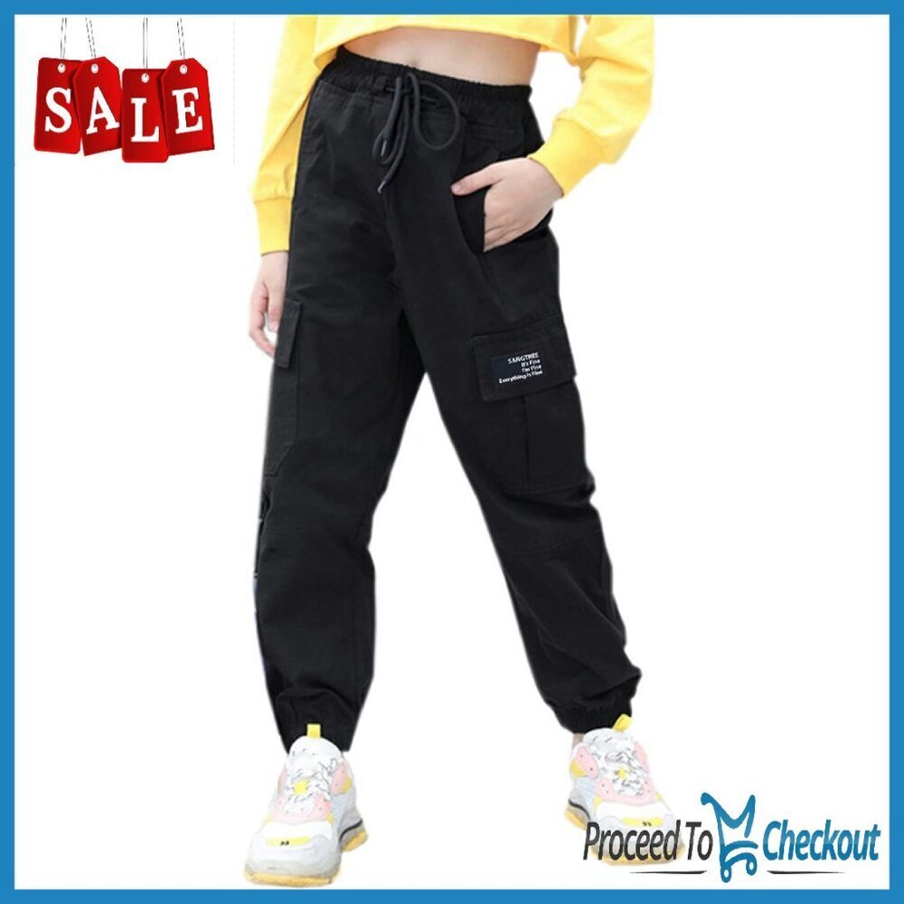 Women's 3XL Drawstring Cargo Jogger Pants Cotton Comfort Fit